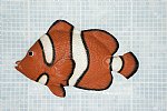 NPT CFLORALS 5 Inch x 8 Inch Clown Fish Ceramic Pool Tile Orange | CFLORALS