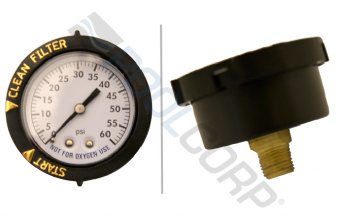 SuperPro 2" Plastic Pressure Gauge 0.25" 0-60 PSI