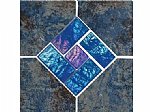 NPT Aztec Collection Cobalt Deco Tile; 6" x 6" 