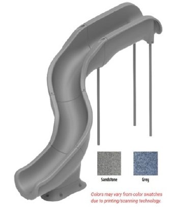 Global Pool Products, RT15 Landscape Pool Slide Grey Left Entry | GPPSRT15-GREY-L