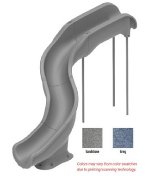 Global Pool Products, RT15 Landscape Pool Slide Grey Left Entry | GPPSRT15-GREY-L