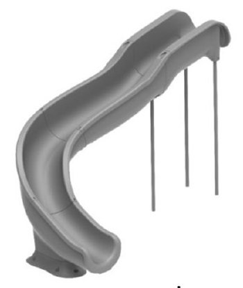 Global Pool Products, SW17 Landscape Pool Slide Grey Right Entry | GPPSSW17-GREY-R