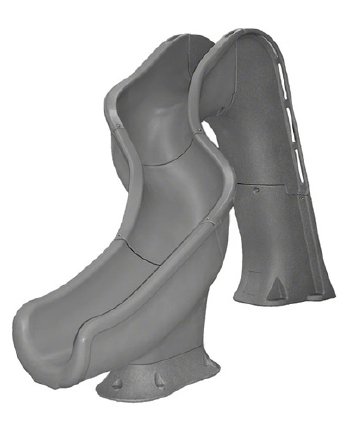 Global Pool Products, Rip Tide Pool Slide, Grey Granite, Left Curve | GPPSRT-GREY-L
