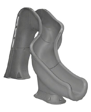 Global Pool Products, Rip Tide Pool Slide, Grey Granite, Right Curve | GPPSRT-GREY-R