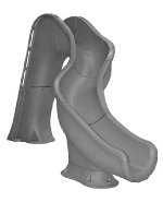 Global Pool Products, Rip Tide Pool Slide, Grey Granite, Right Curve,  w/LED Ladder Lights | GPPSRT-GREY-R-LED