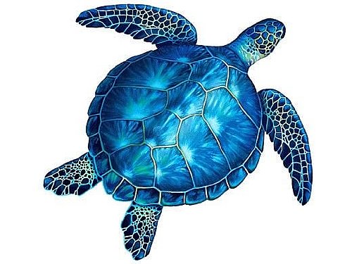 NPT Blue Sea Turtle with Shadow Mosaic Pool Tile 18" x 18"  | PORC-BL83-18/SH 