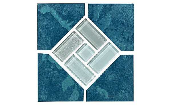Blue Seas SEA-TEAL DECO GL 6" x 6" Tile Teal 