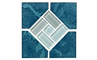 Blue Seas SEA-TEAL DECO GL 6" x 6" Tile Teal 