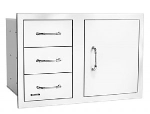Bull BBQ 30 Inch Door w/3-Drawer/Combo, SS 