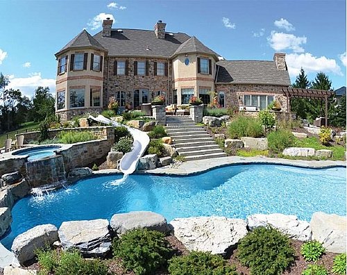 river run pool slide