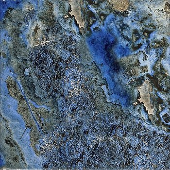Caldera Collection Blue Azurite Tile; 6" x 6" Bull Nose