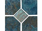 NPT CRL-TEAL DECO GL Coral Tile Teal Deco 6" x 6"