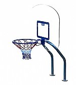 Global Pool Products, X2 Basketball Set, SS Polished Dual Poles w/Net & Ball | GPP-X2BB-SS