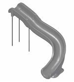 Global Pool Products, SW17 Landscape Pool Slide Grey Right Entry with LED Package | GPPSSW17-GREY-R-LED