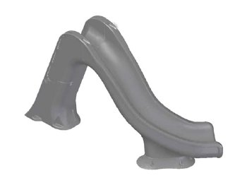 Global Pool Products, Tidal Wave Left Curve Pool Slide Grey w/LED Package| GPPSTW-GREY-L-LED