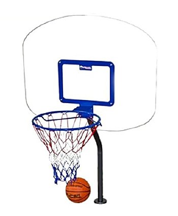 Global Pool Products, HD Basketball Set, SS Polished Poles w/Net & Ball | GPPOTE-HDBBS-SS