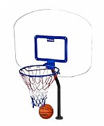 Global Pool Products, HD Basketball Set, SS Polished Poles w/Net & Ball | GPPOTE-HDBBS-SS