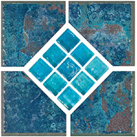 NPT Verona DECO 6x6 Ceramic Pool Tile | VR679 DECO SL