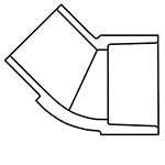 2 Inch Slip PVC Street 45 Degree Elbow