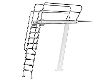 S.R. Smith 3 Meter Deluxe Dive Tower with Heel Mount for 14-16 Foot Frontier III Dive Board | CAT-3M-203H
