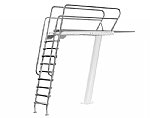 S.R. Smith 3 Meter Deluxe Dive Tower with Heel Mount for 14-16 Foot Frontier III Dive Board | CAT-3M-203H